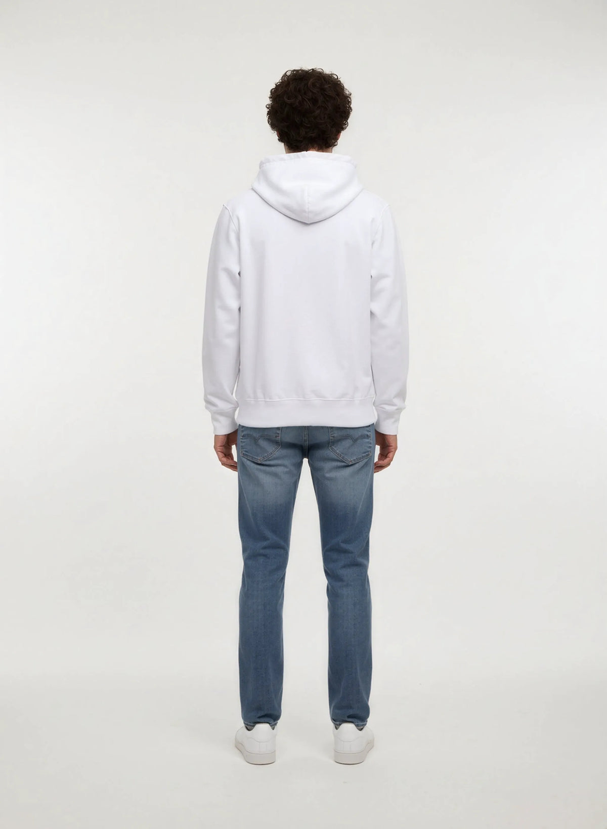 Hooded sweatshirt regular white cotton polyester BENNI