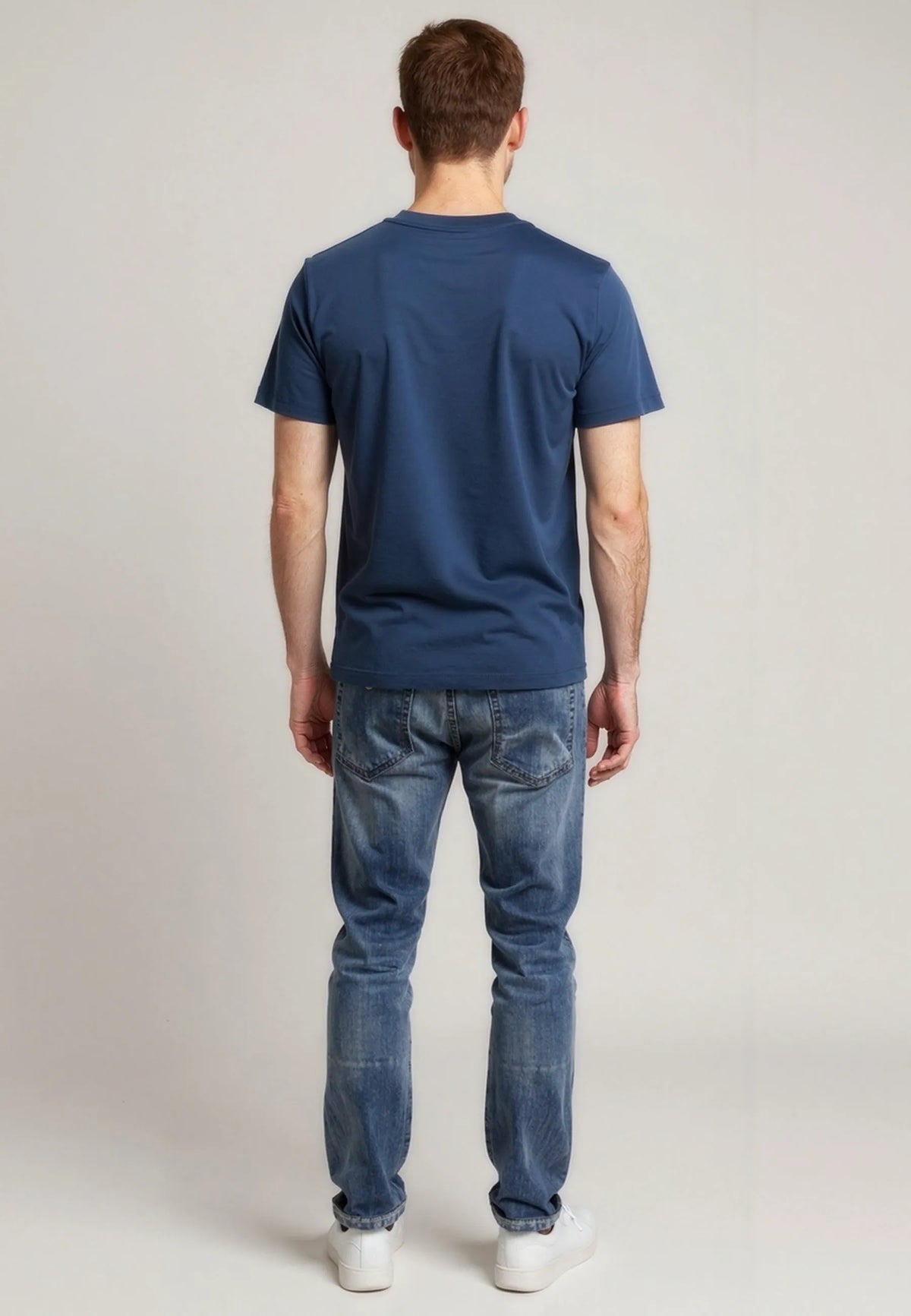 DOCK navy cotton regular short-sleeve T-shirt