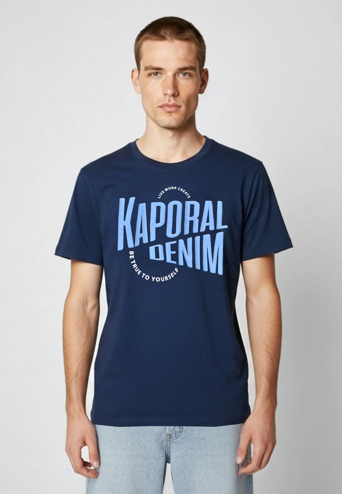 T-shirt short sleeves regular navy cotton JAVA