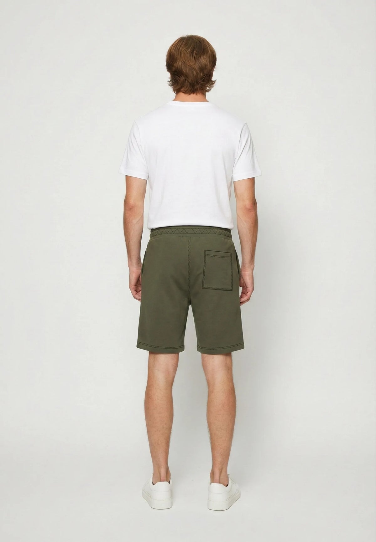 KYLIO khaki cotton polyester fleece regular shorts