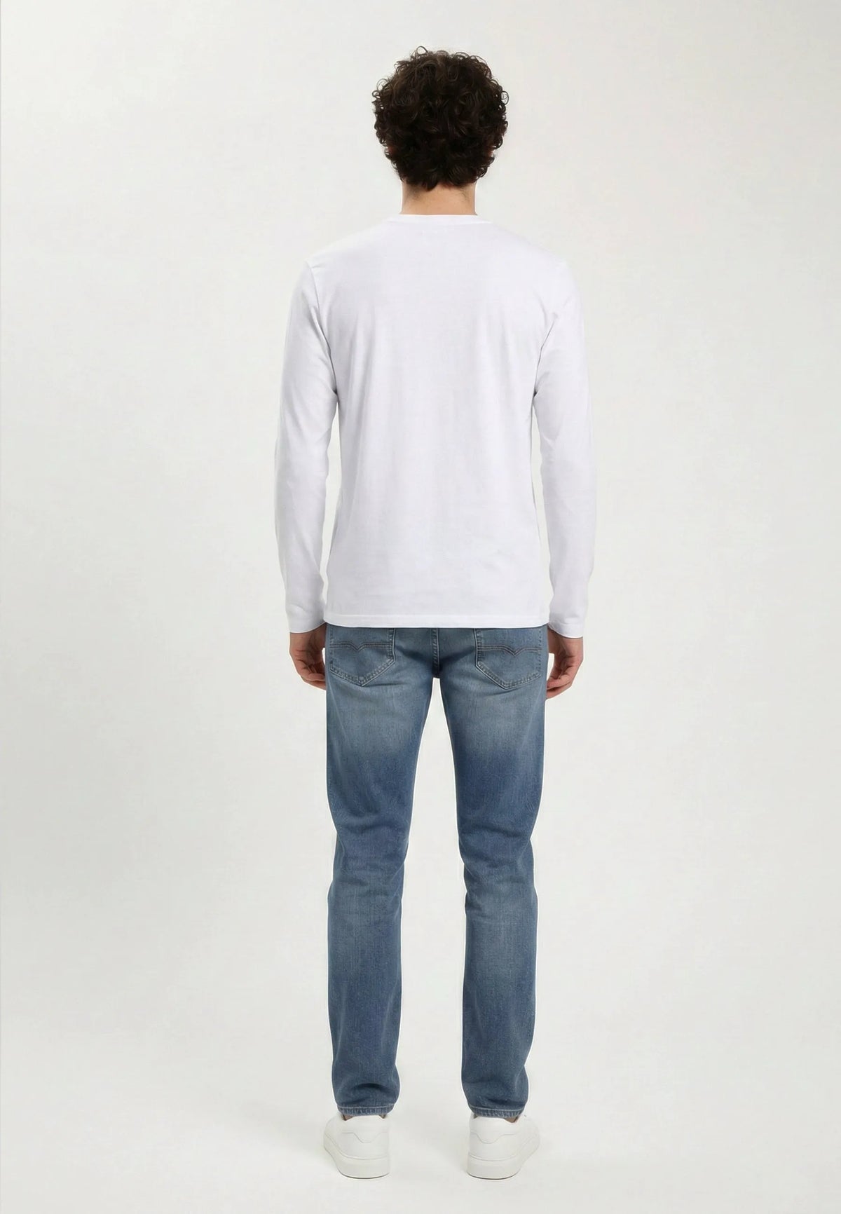 T-shirt manches longues regular blanc coton TAMAO