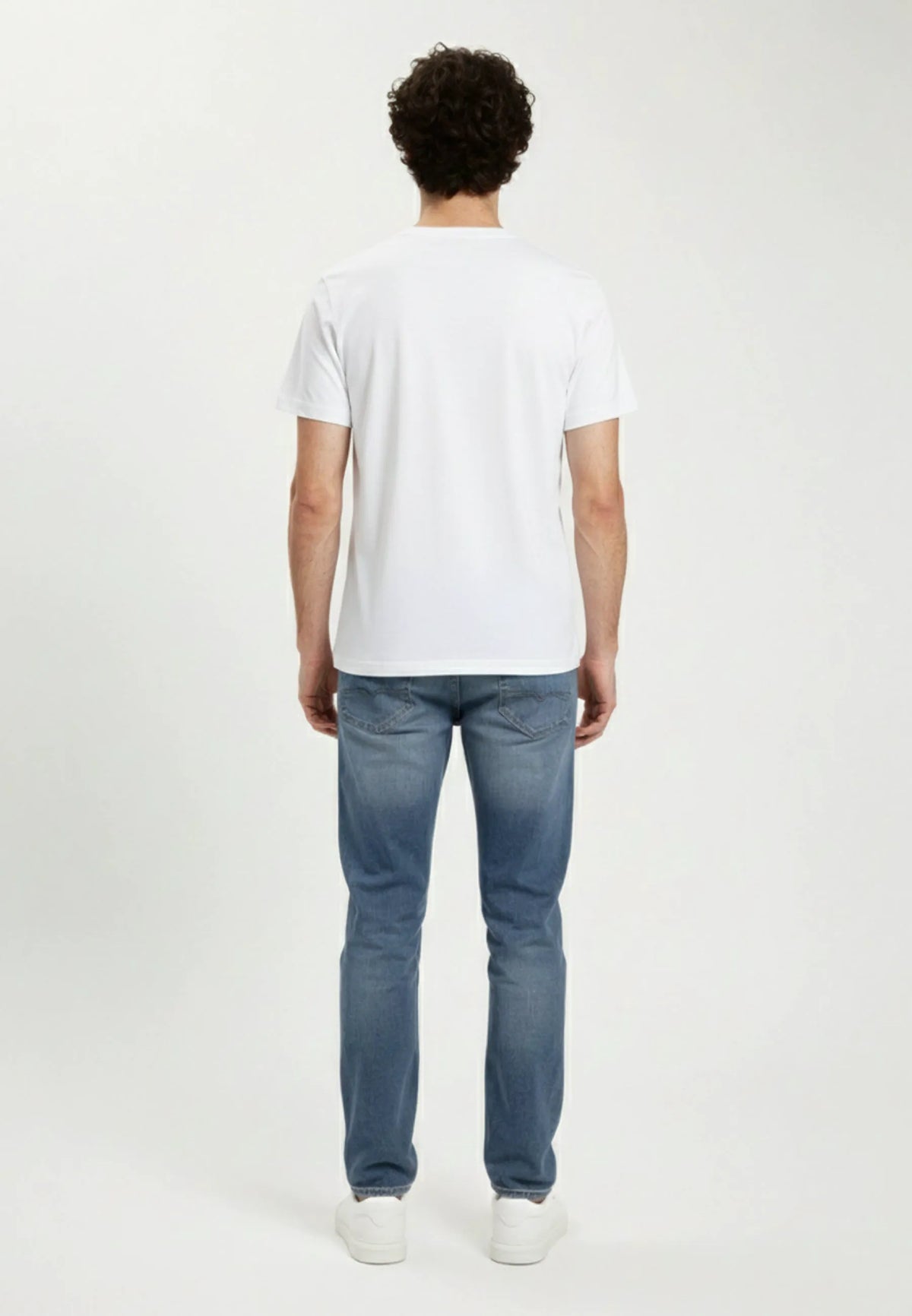 DOCK white cotton regular short-sleeve T-shirt
