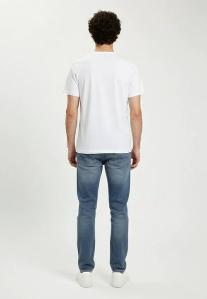DOCK white cotton regular short-sleeve T-shirt
