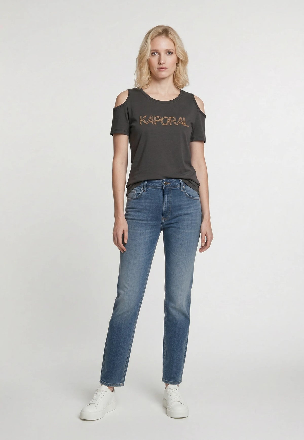 ANAIG black stretch cotton slim short-sleeve T-shirt
