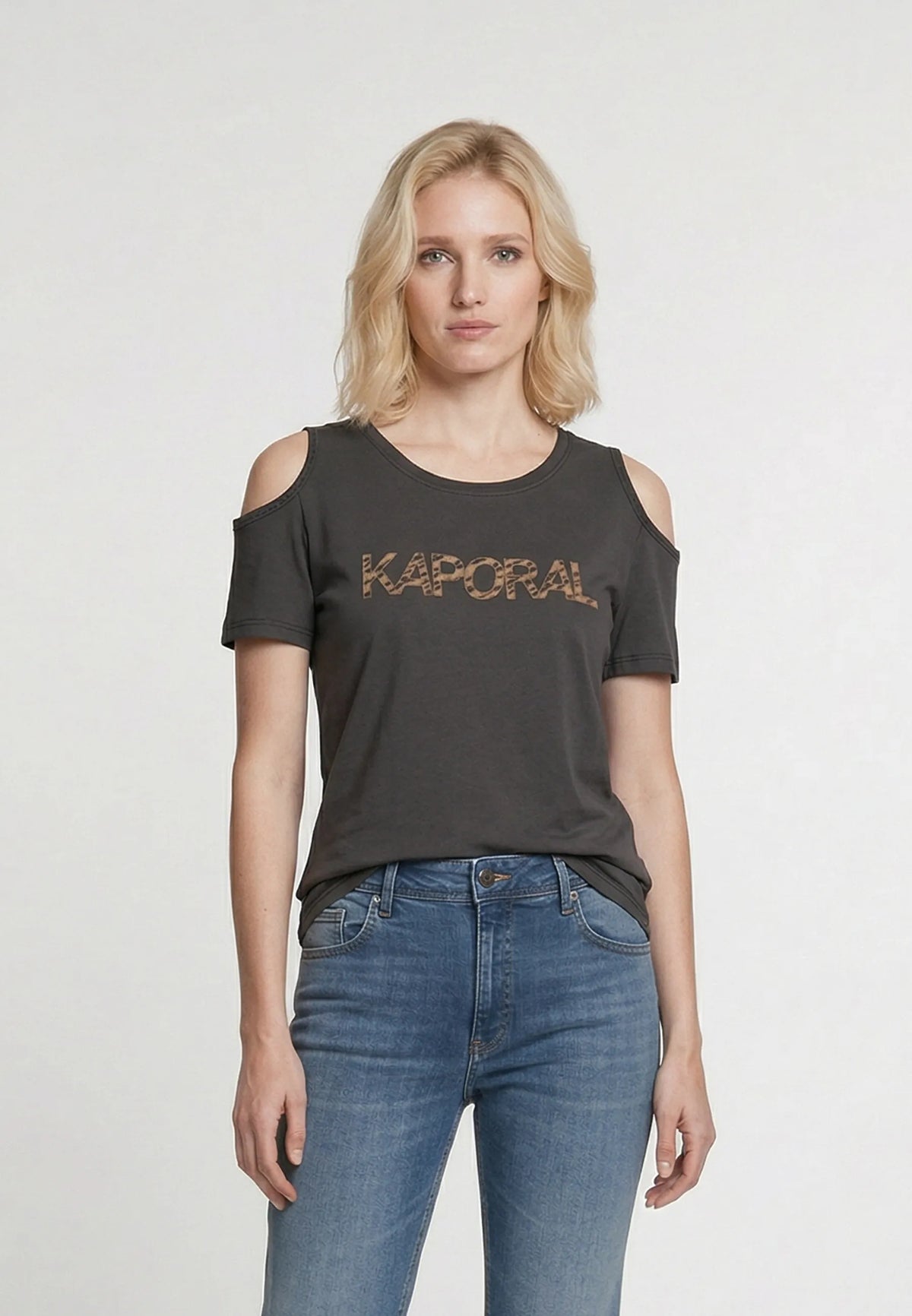ANAIG black stretch cotton slim short-sleeve T-shirt
