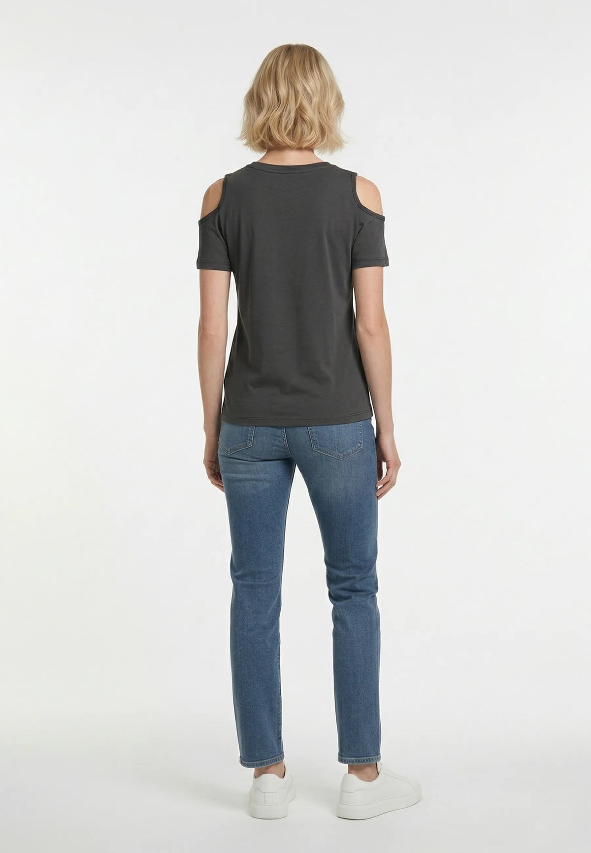 ANAIG black stretch cotton slim short-sleeve T-shirt