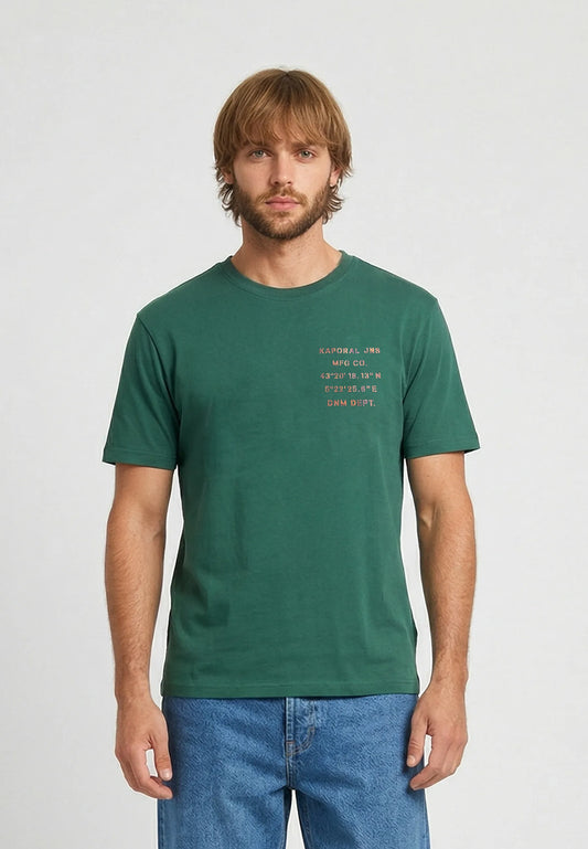 BARK regular green cotton short-sleeved T-shirt