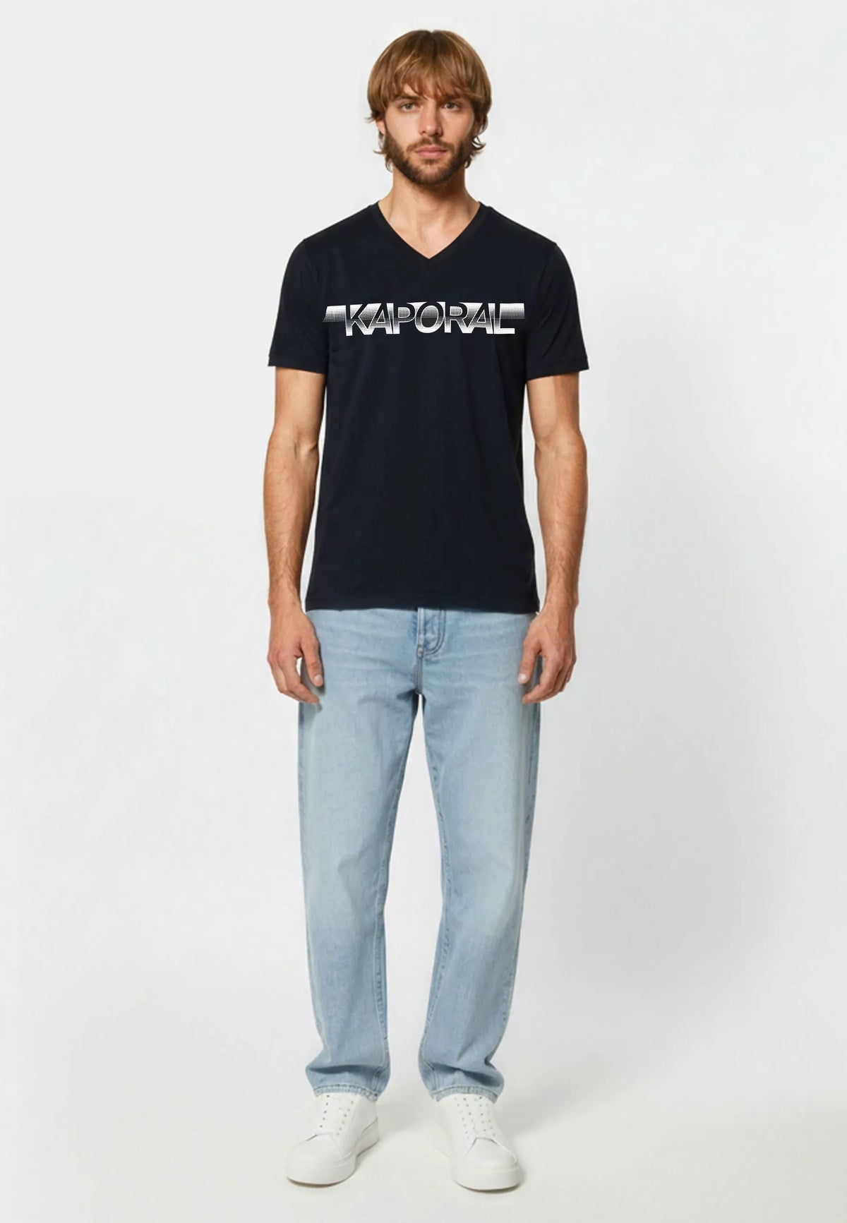 BART slim black stretch cotton short-sleeved T-shirt