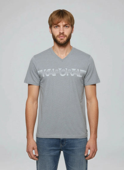 BART slim heather grey stretch cotton short-sleeved T-shirt