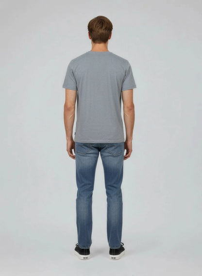 BART slim heather grey stretch cotton short-sleeved T-shirt