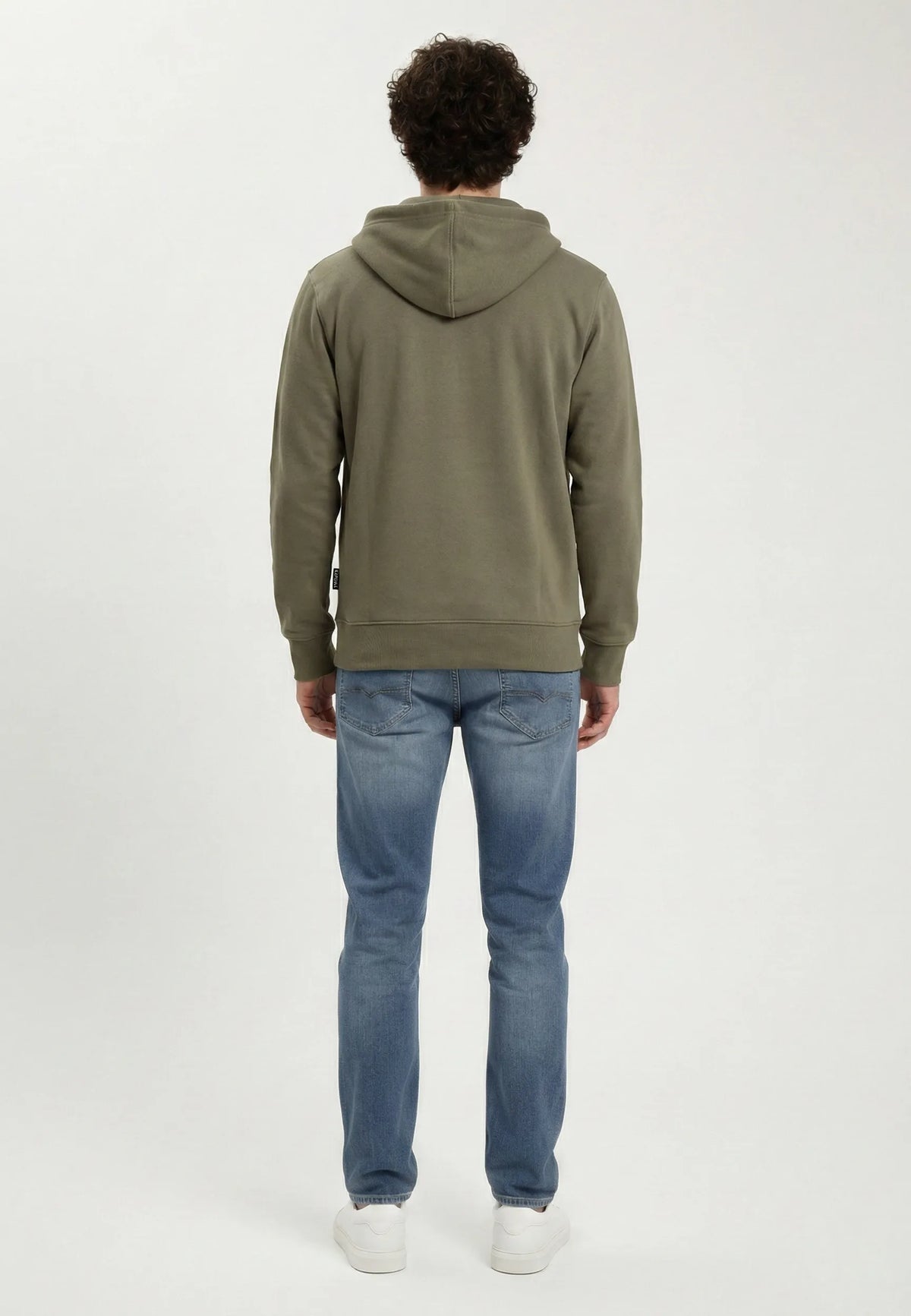 Sweat à capuche regular khaki coton polyester BARTO