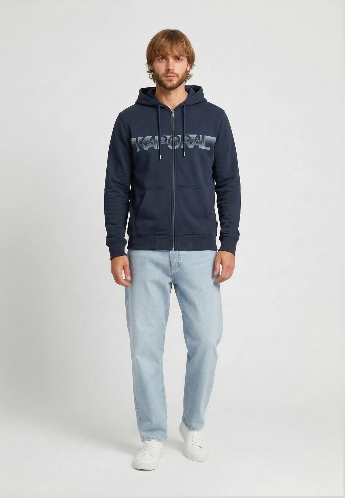 BARTO regular hooded sweatshirt navy cotton polyester