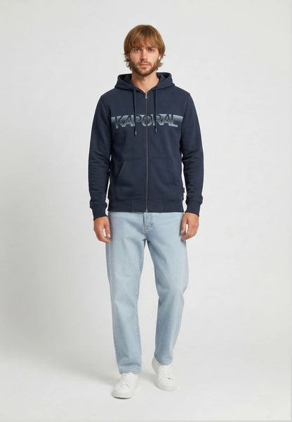 BARTO regular hooded sweatshirt navy cotton polyester