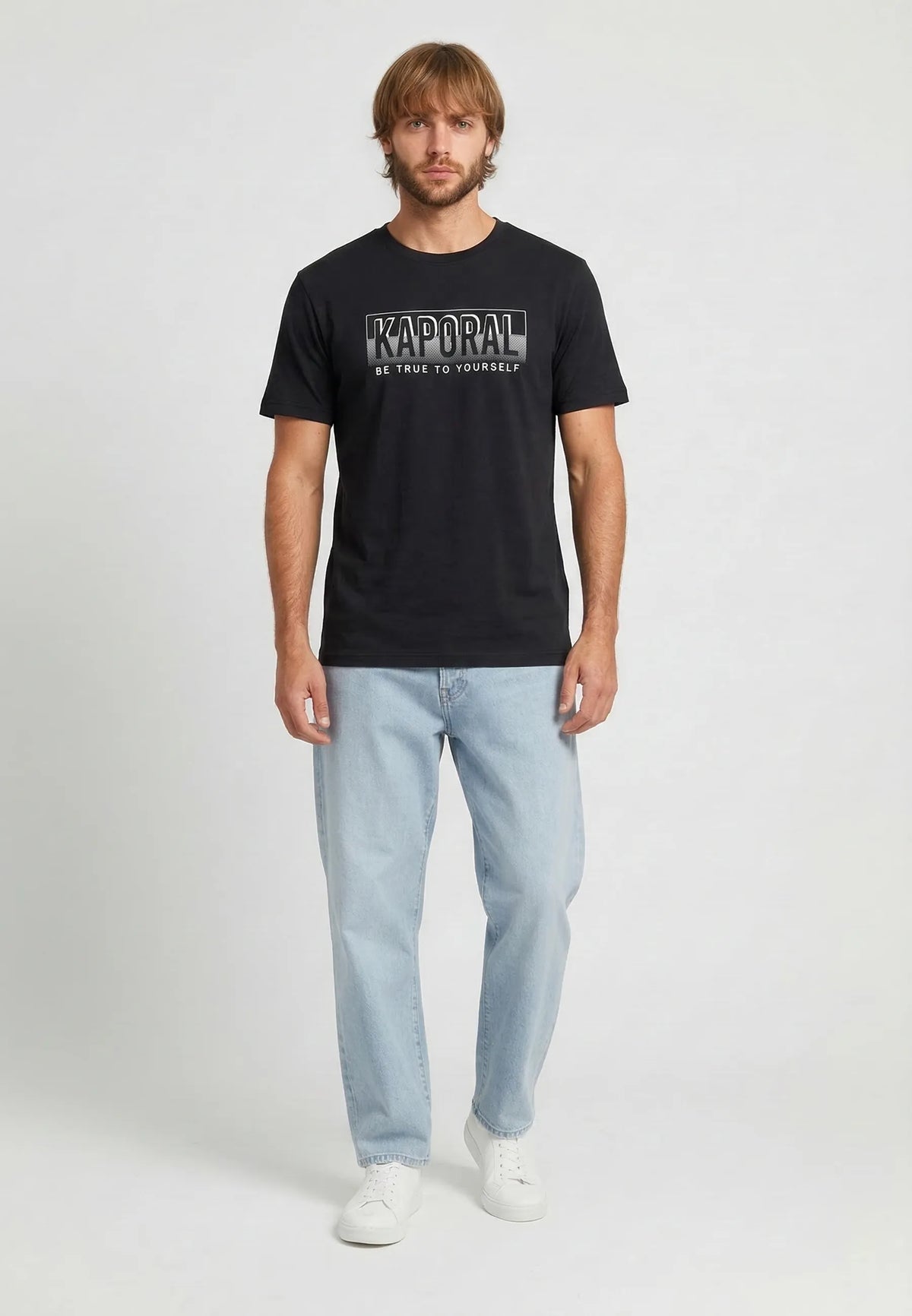 BAZZI regular short-sleeve T-shirt black cotton