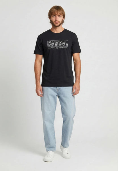 BAZZI regular short-sleeve T-shirt black cotton