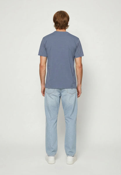 BAZZI rustic blue cotton regular short-sleeve T-shirt