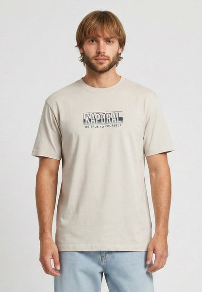 BAZZI off-white cotton regular short-sleeve T-shirt