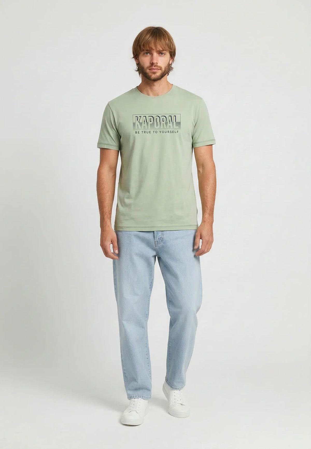 BAZZI foam green cotton regular short-sleeve T-shirt
