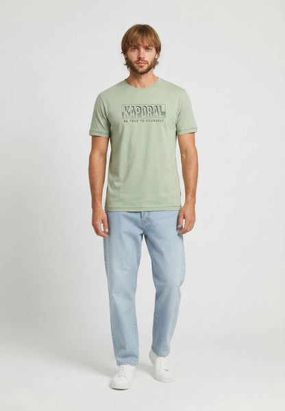 BAZZI foam green cotton regular short-sleeve T-shirt