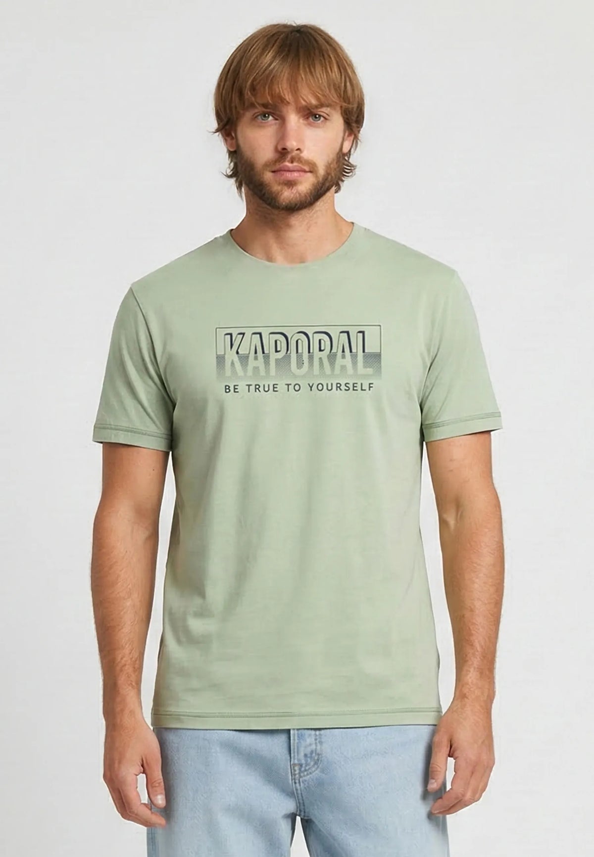 BAZZI foam green cotton regular short-sleeve T-shirt