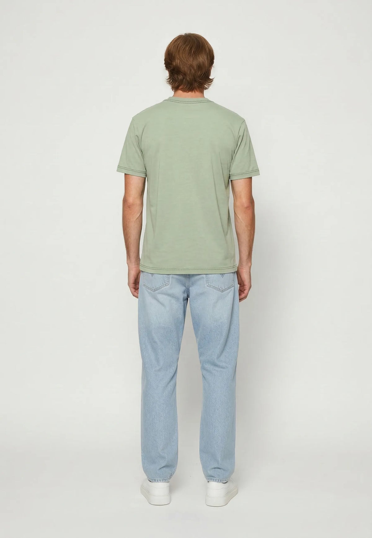 BAZZI foam green cotton regular short-sleeve T-shirt