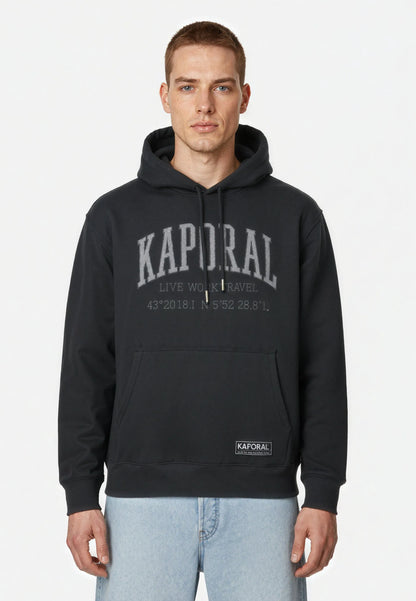 Hooded sweatshirt regular black cotton polyester BENJY