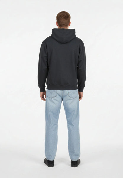 Hooded sweatshirt regular black cotton polyester BENJY