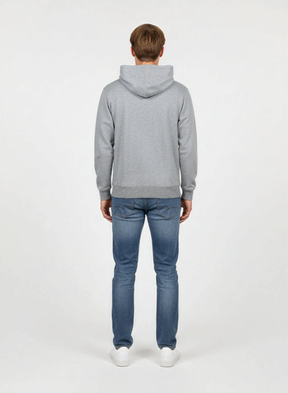 BENJY regular heather grey cotton polyester hooded sweatshirt