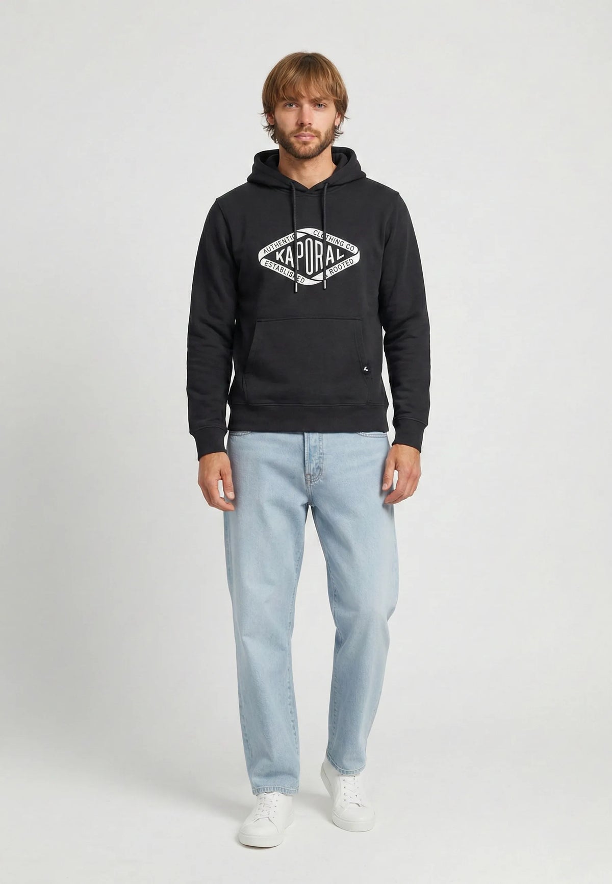 BENNI regular black cotton polyester hooded sweatshirt