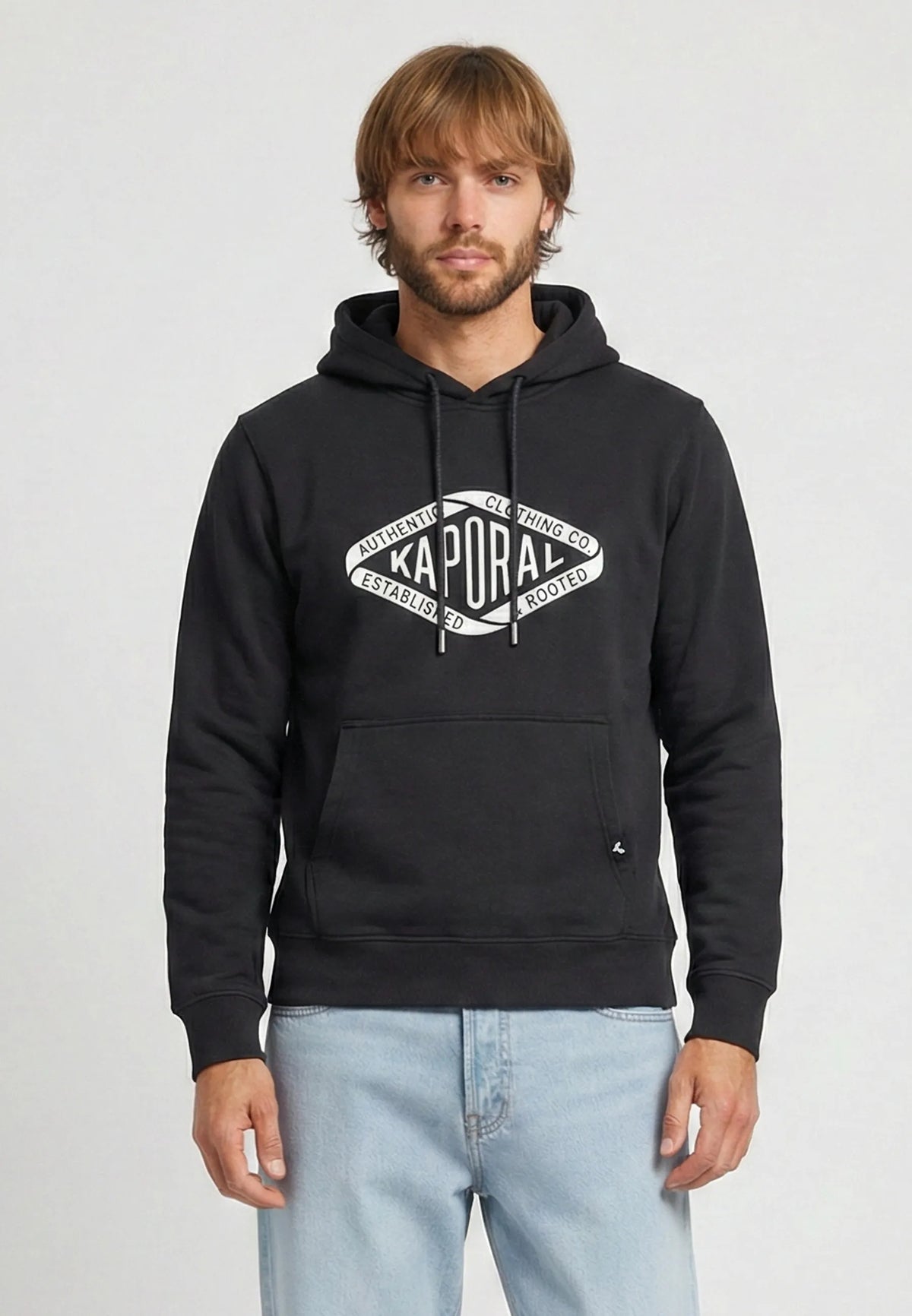 BENNI regular black cotton polyester hooded sweatshirt