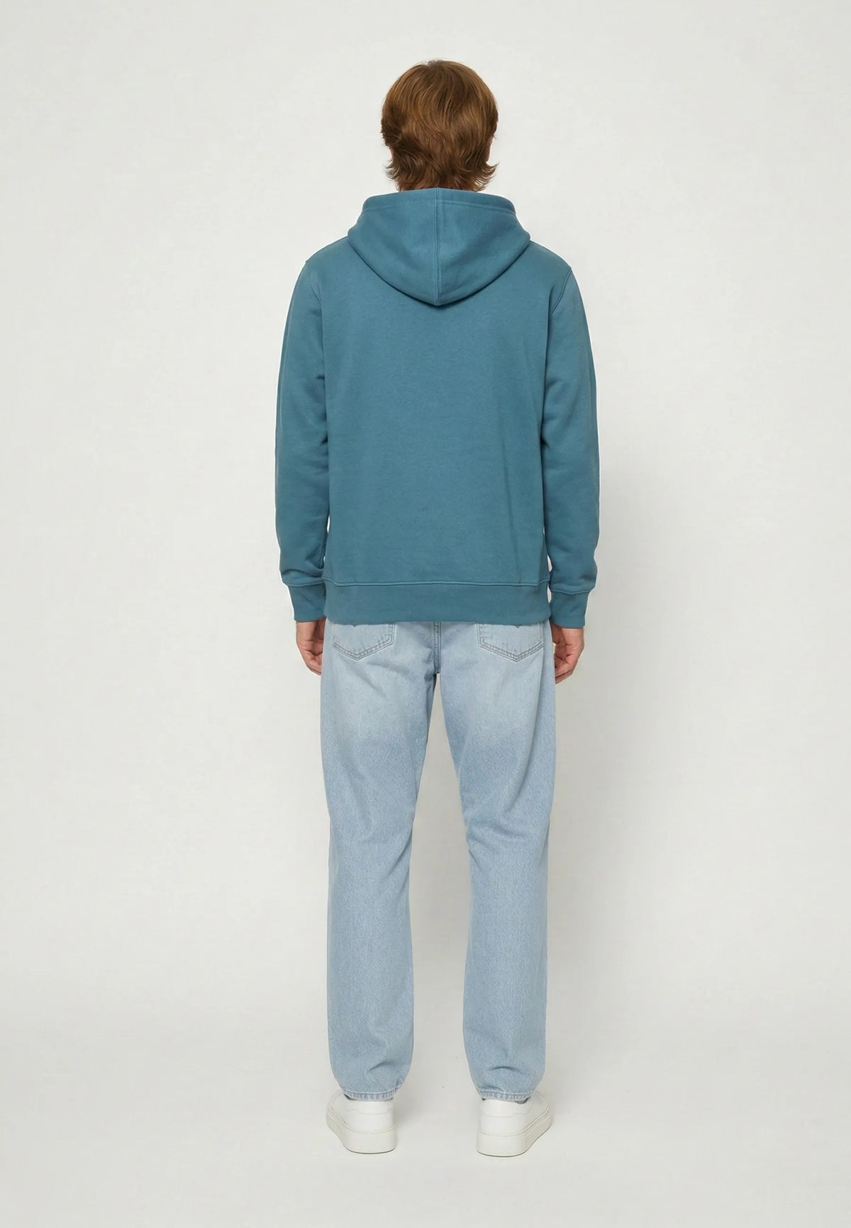 BENNI regular hooded sweatshirt light blue cotton polyester