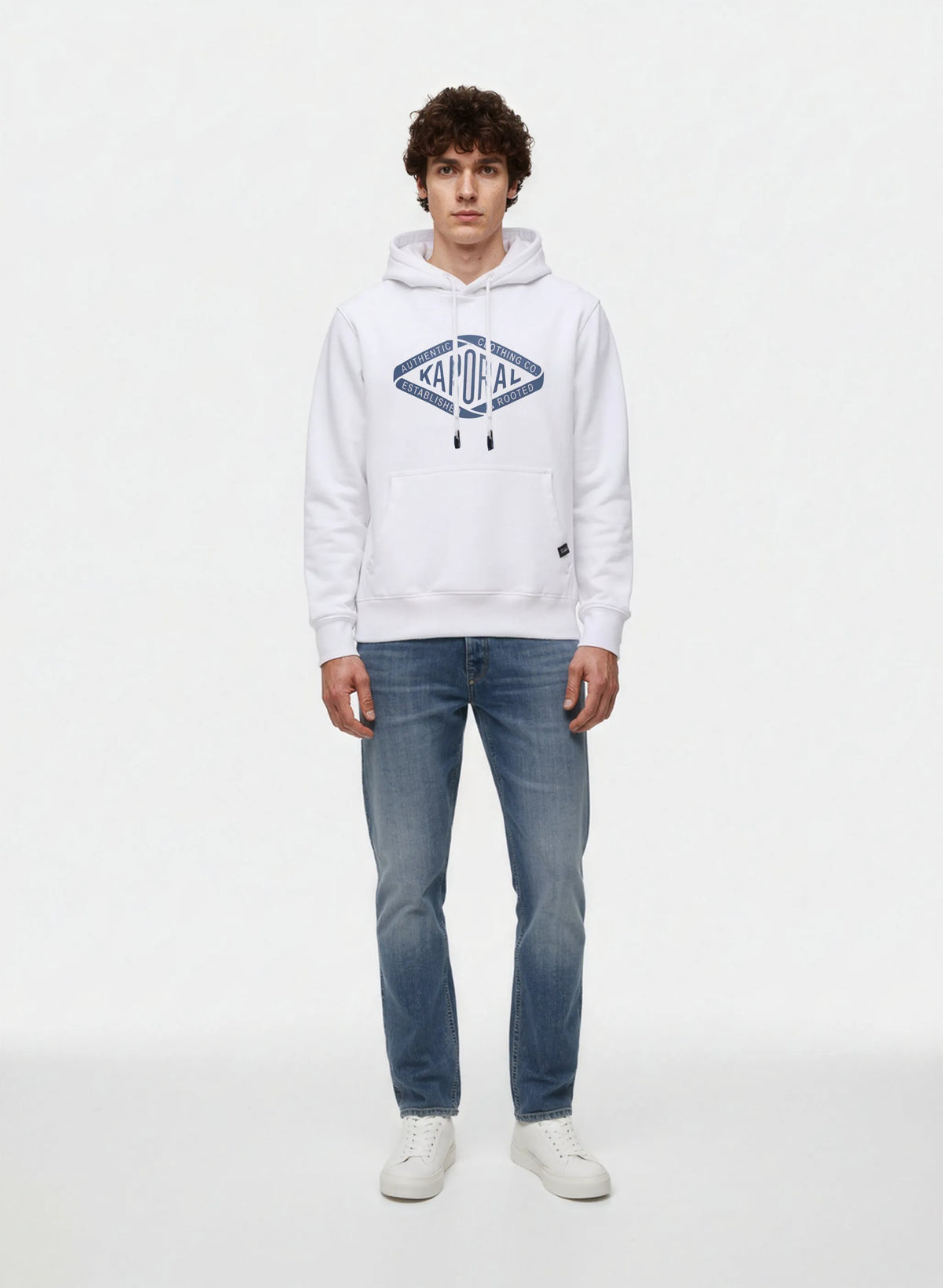 Hooded sweatshirt regular white cotton polyester BENNI