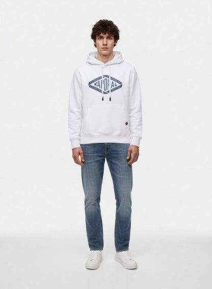 Hooded sweatshirt regular white cotton polyester BENNI