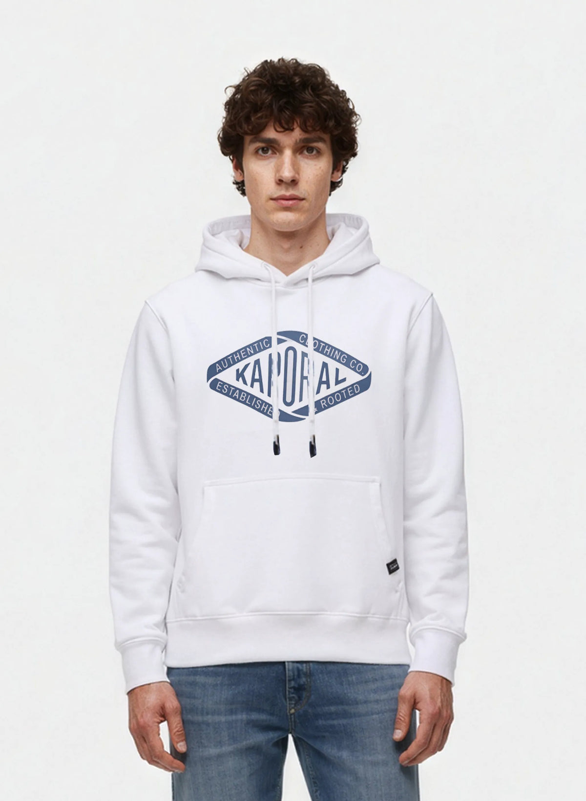Hooded sweatshirt regular white cotton polyester BENNI