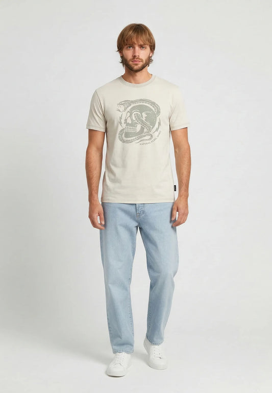 BOA regular short-sleeve T-shirt off-white cotton