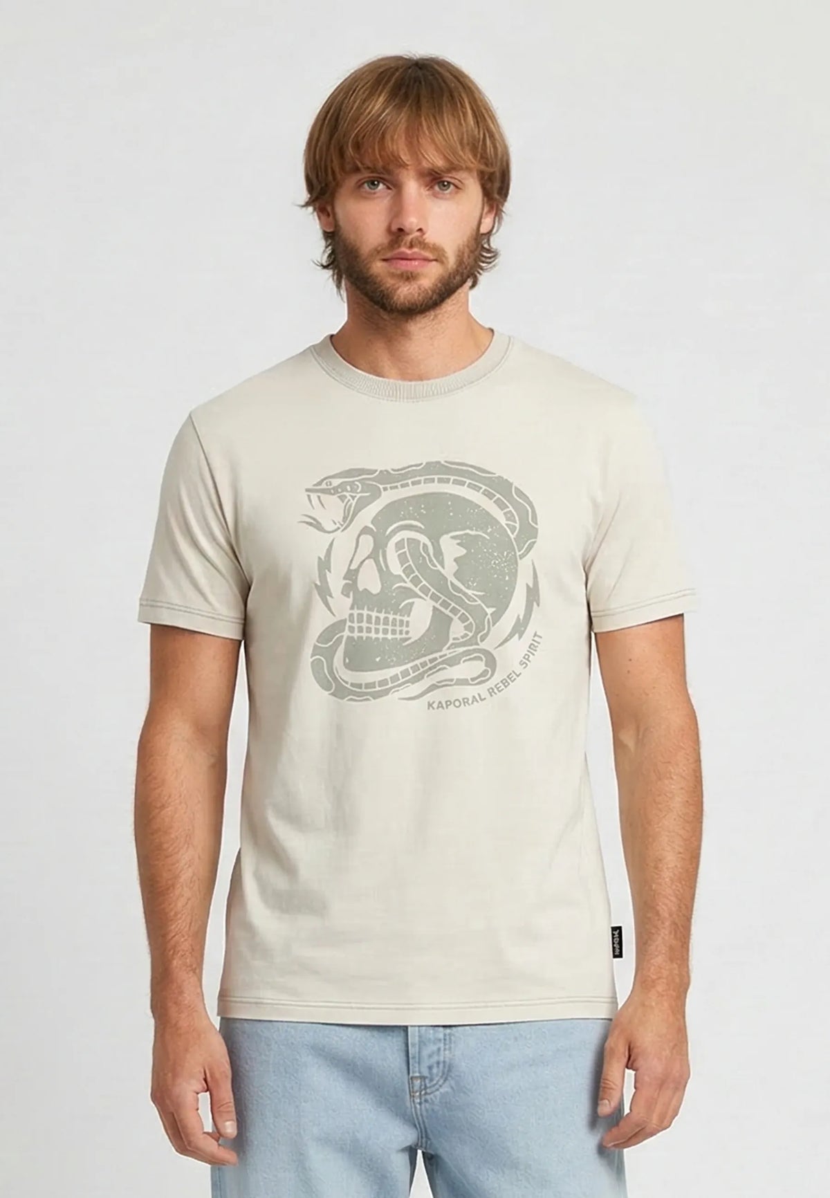 BOA regular short-sleeve T-shirt off-white cotton
