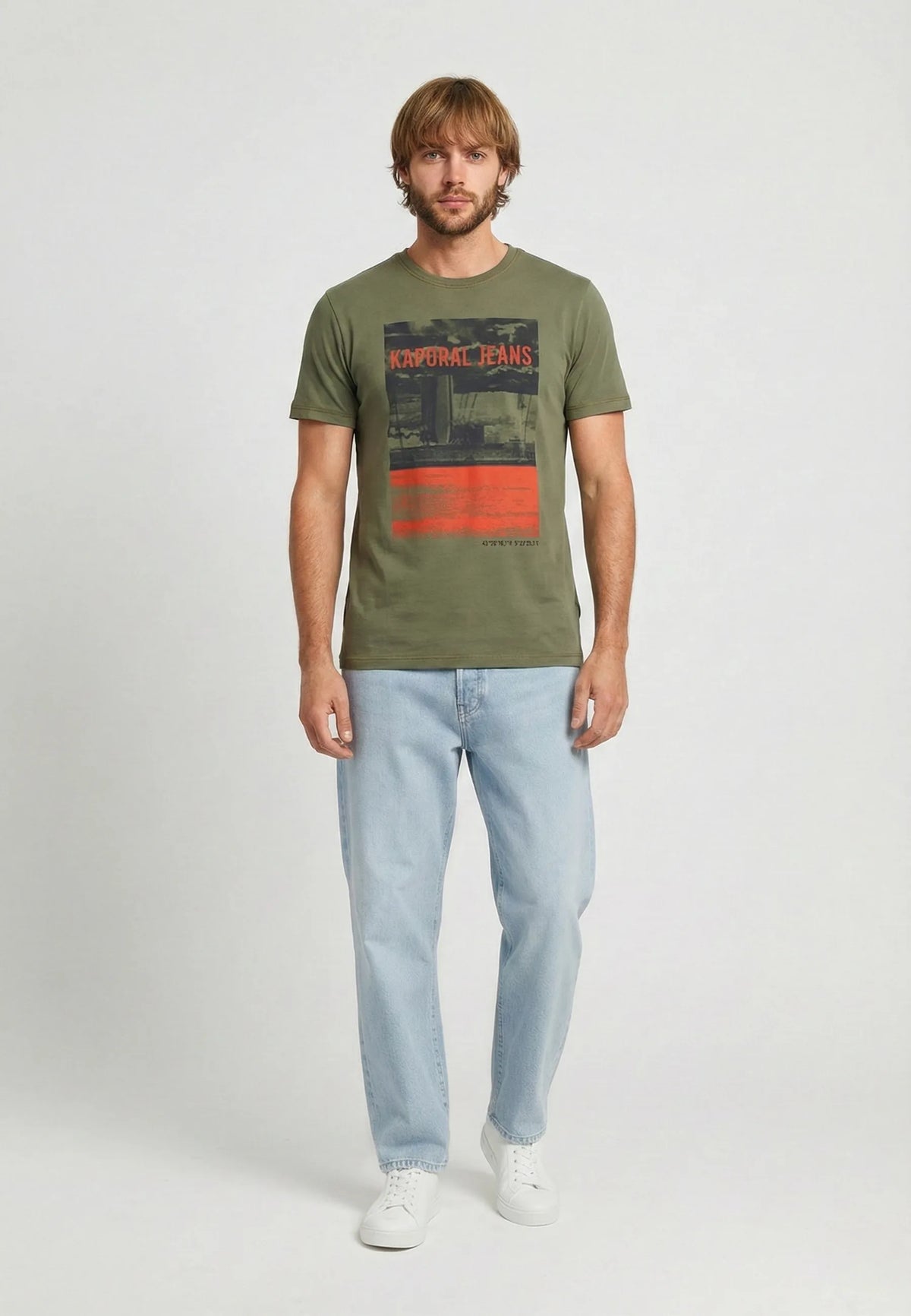 DOCK regular short-sleeve T-shirt khaki cotton