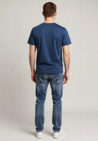 DOCK navy cotton regular short-sleeve T-shirt