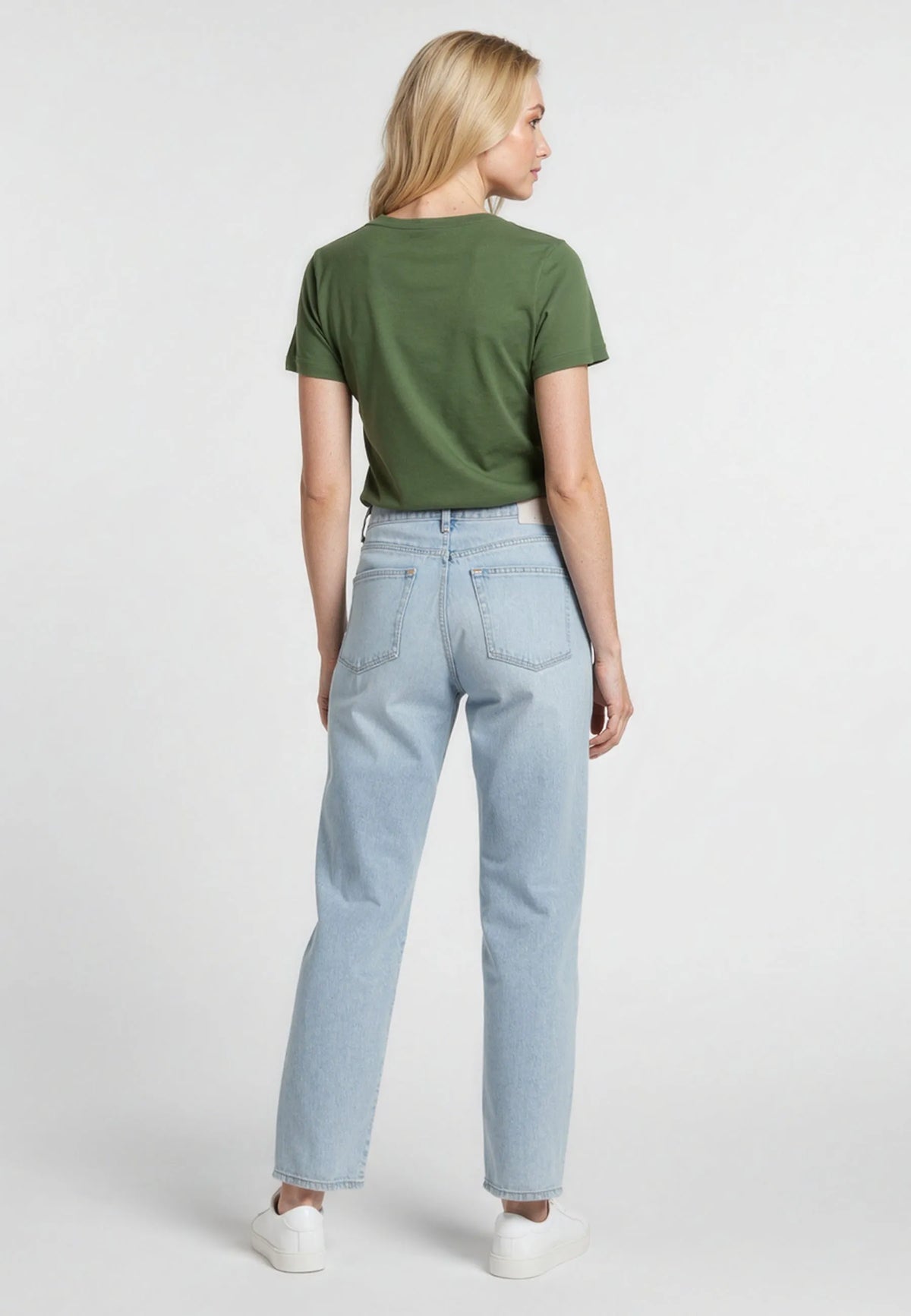 ENDA khaki stretch cotton slim short-sleeve T-shirt