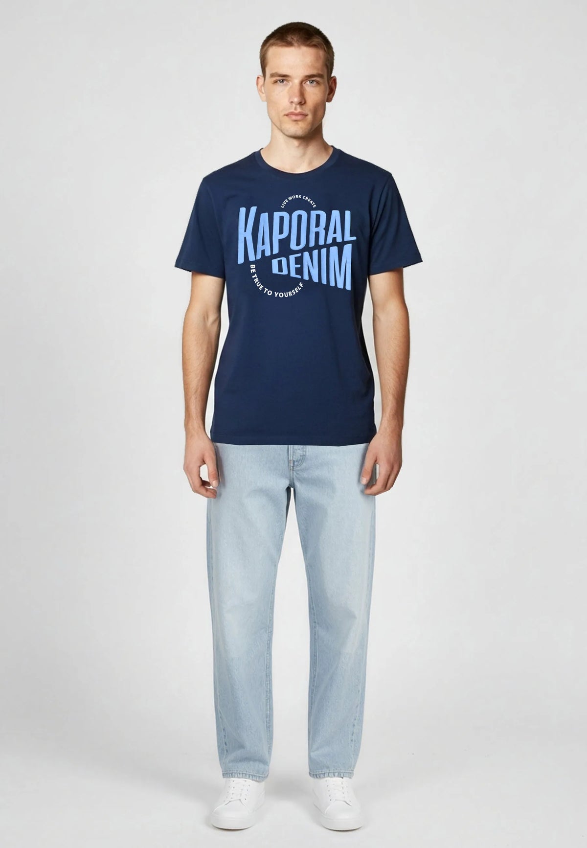 T-shirt short sleeves regular navy cotton JAVA