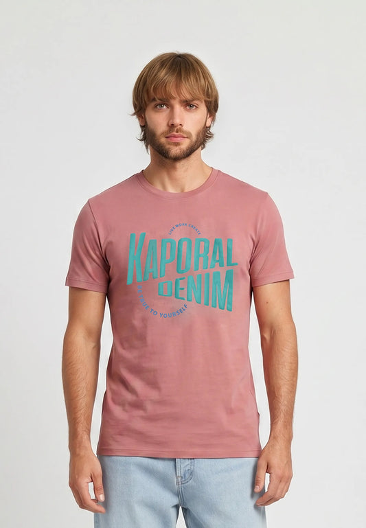 T-shirt short sleeves regular dusty pink cotton JAVA