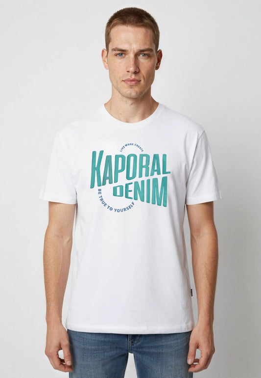 JAVA white cotton regular short-sleeve T-shirt
