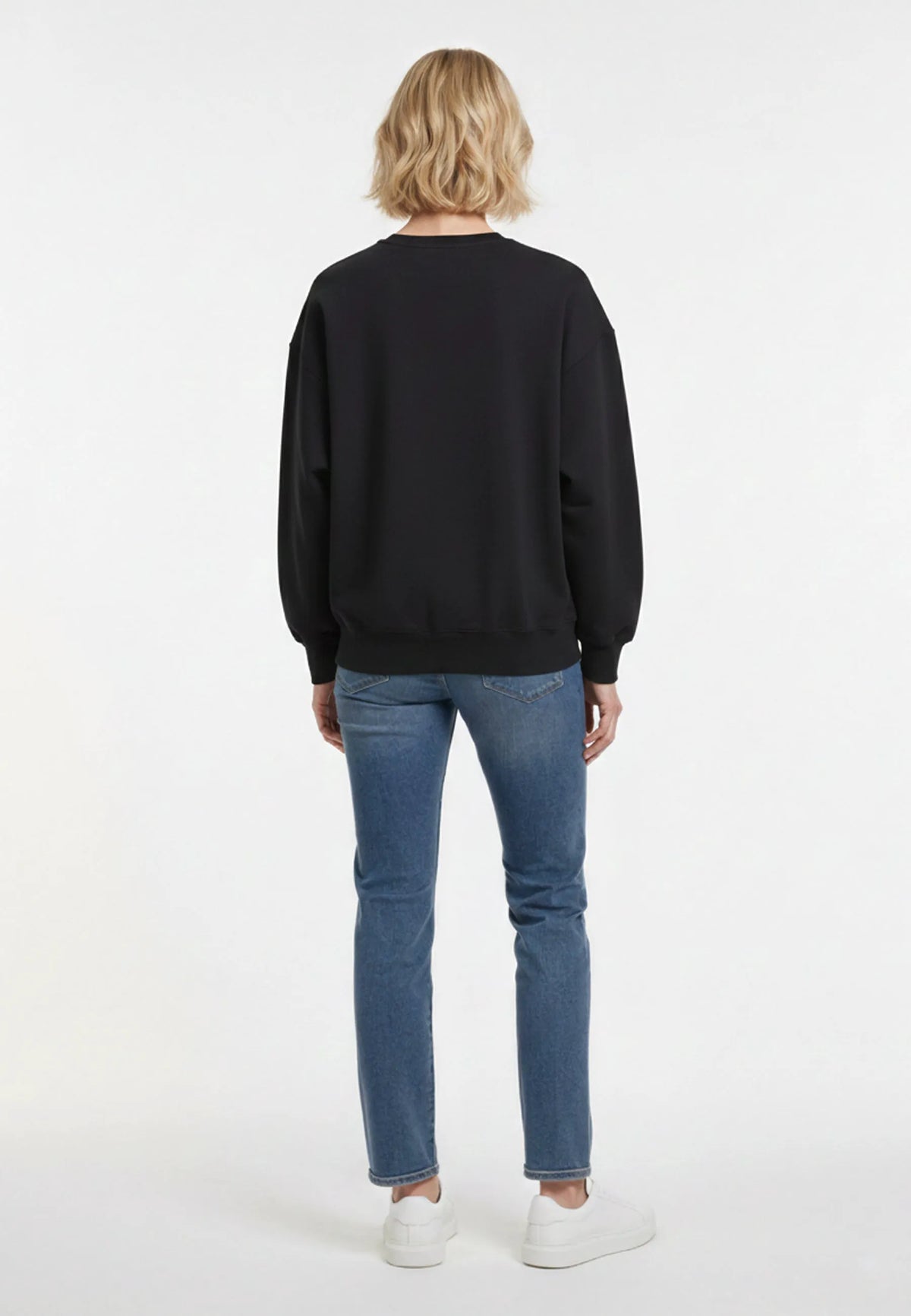 sweatshirt slim black cotton polyester JULIE