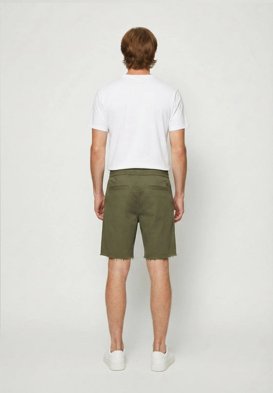KASIUS khaki cotton polyester fleece regular shorts