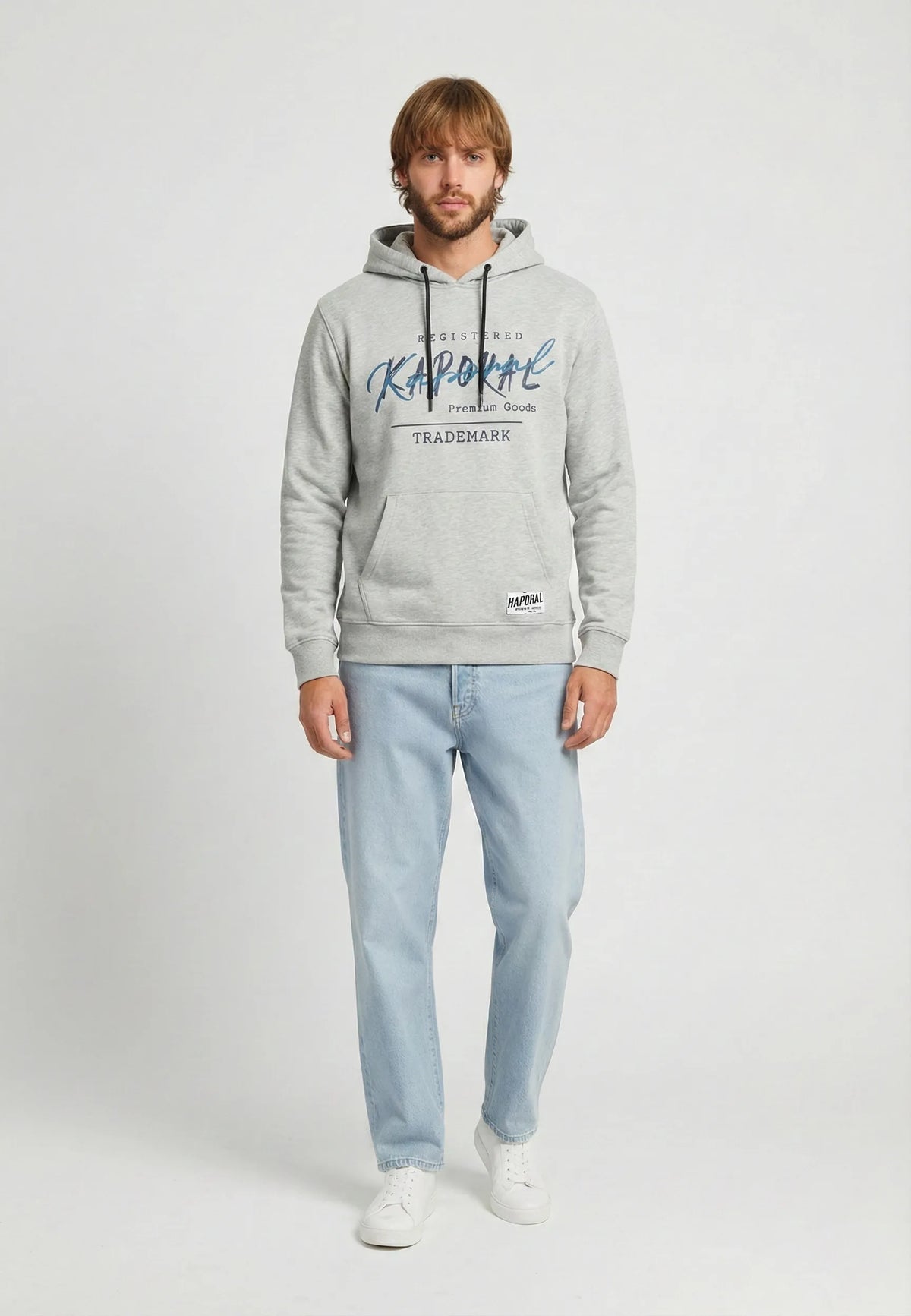 Hooded sweatshirt regular grey cotton polyester KATUM