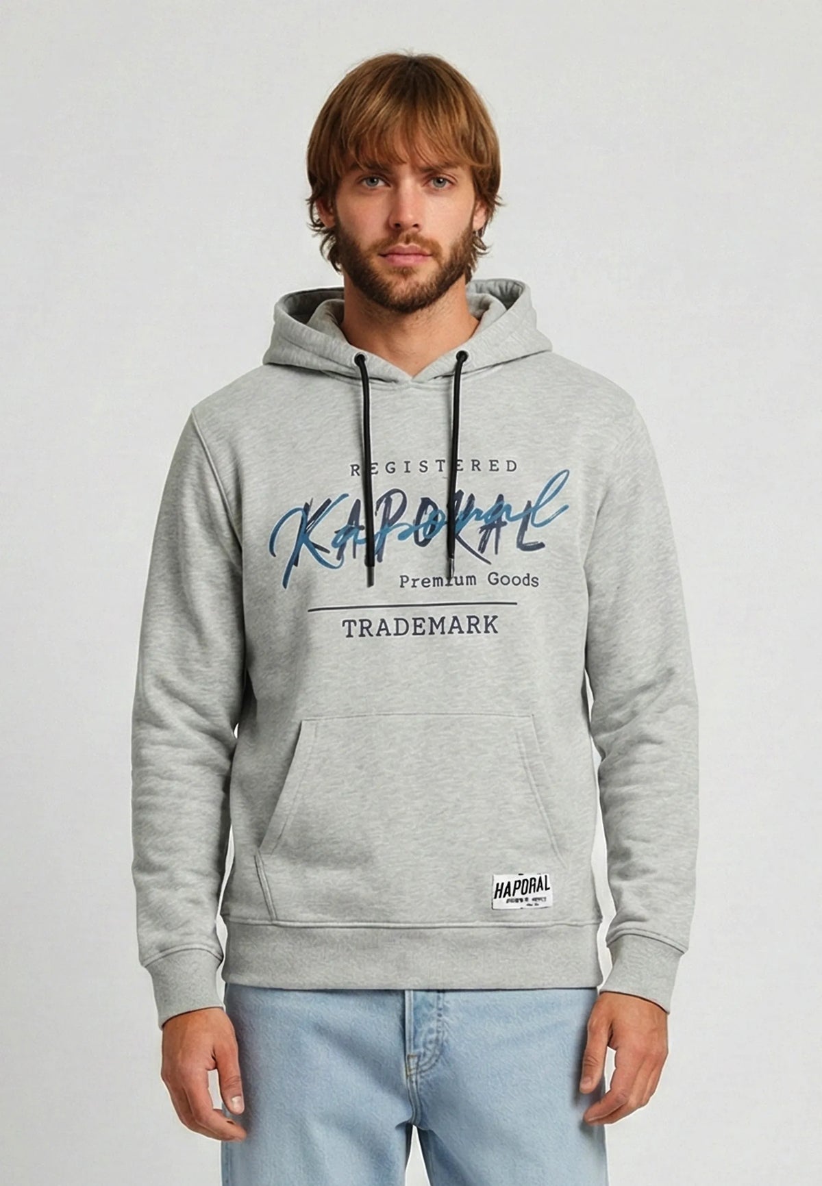 Hooded sweatshirt regular grey cotton polyester KATUM