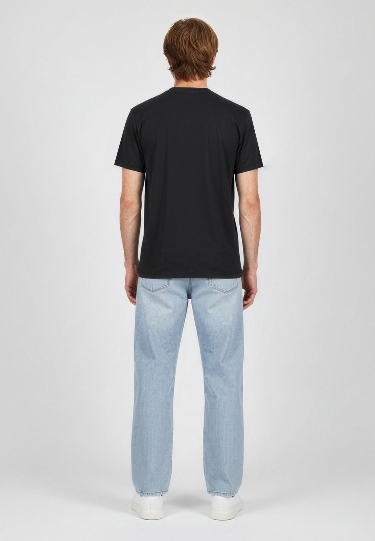 KRAFT regular black cotton short-sleeved T-shirt