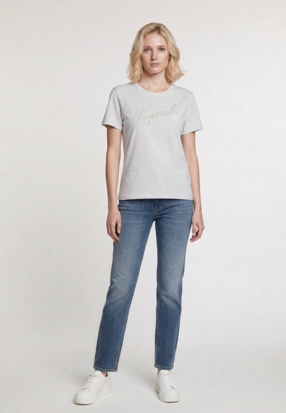 KRAK slim off-white stretch cotton short-sleeved T-shirt