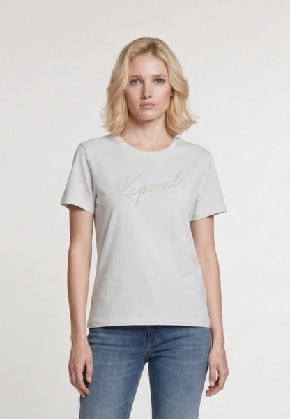 KRAK slim off-white stretch cotton short-sleeved T-shirt