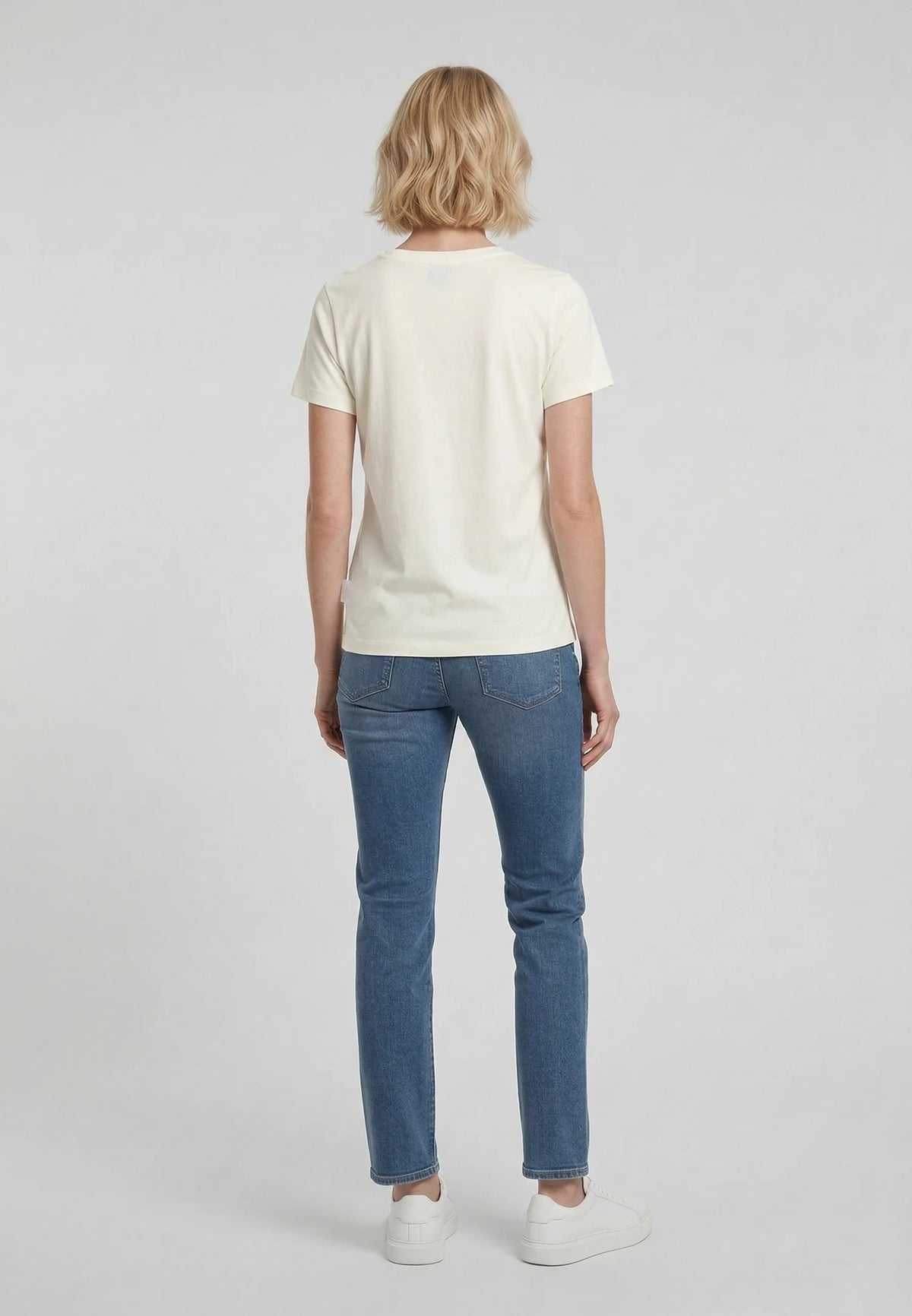 KRAK slim off-white stretch cotton short-sleeved T-shirt